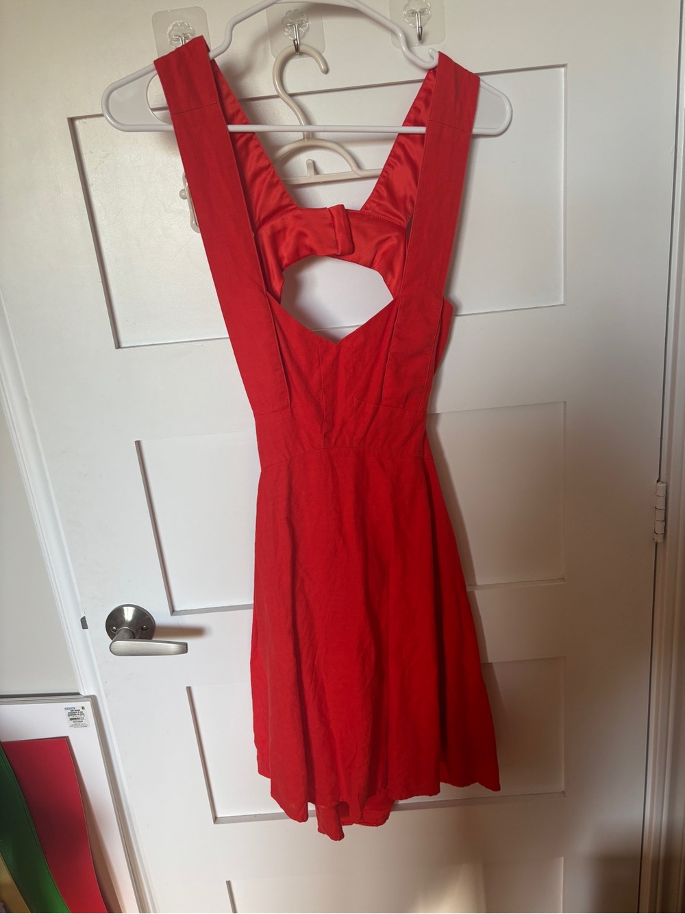 Marciano Red Sleeveless Fit & Flare Dress with Bow Details - Picture 2 of 8